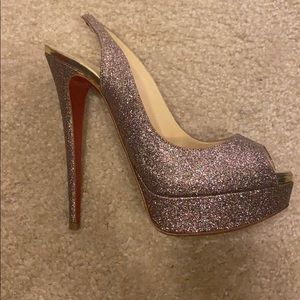 Christian Louboutin glitter slingback pumps